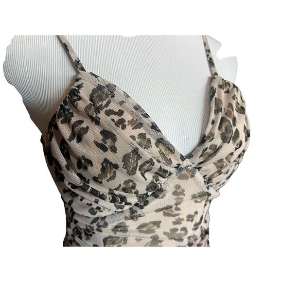 Womens Francesca’s Collections Meraki Zoey Animal Print Mesh Bodysuit - Sz S - Picture 5 of 6